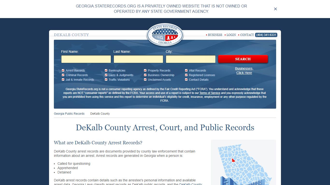 DeKalb County Arrest, Court, and Public Records